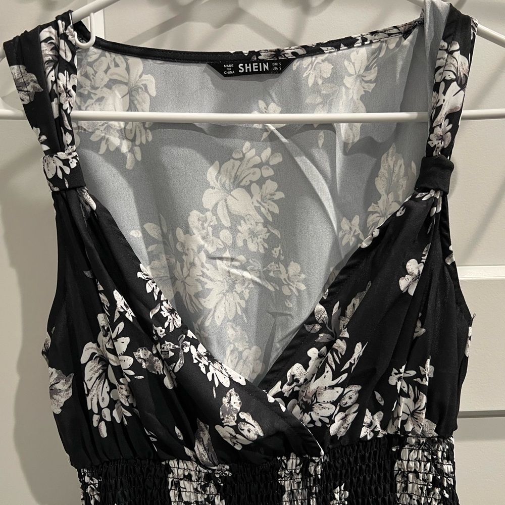 Shein Black and White Floral Dress